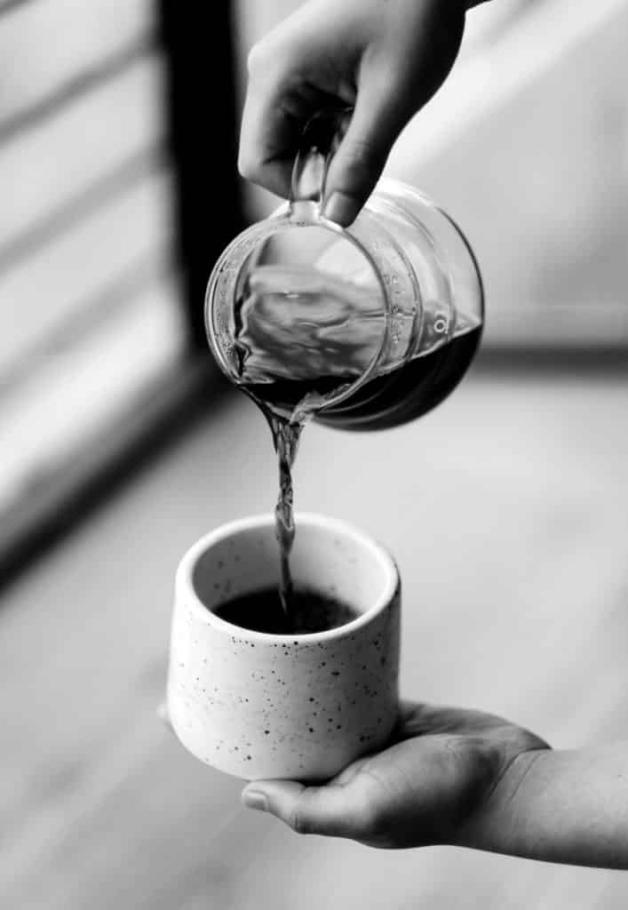 pouring coffee