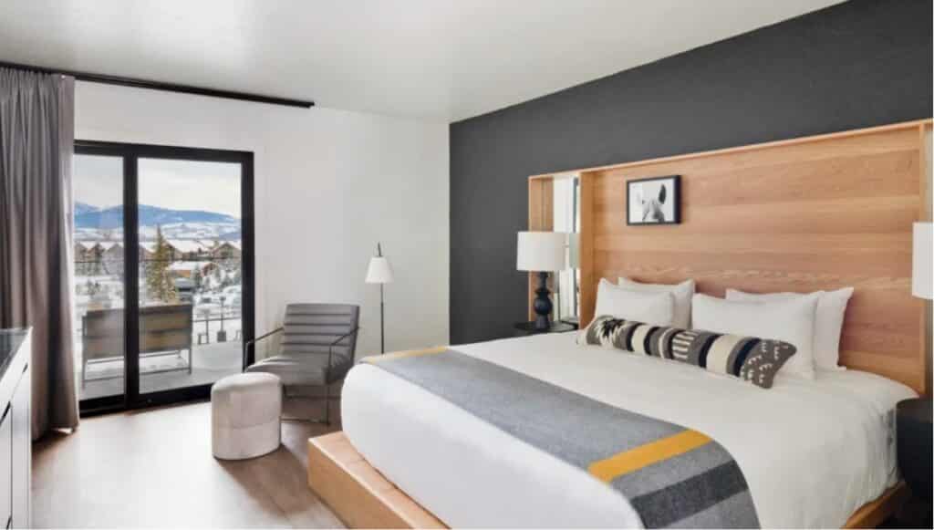 bed in a room