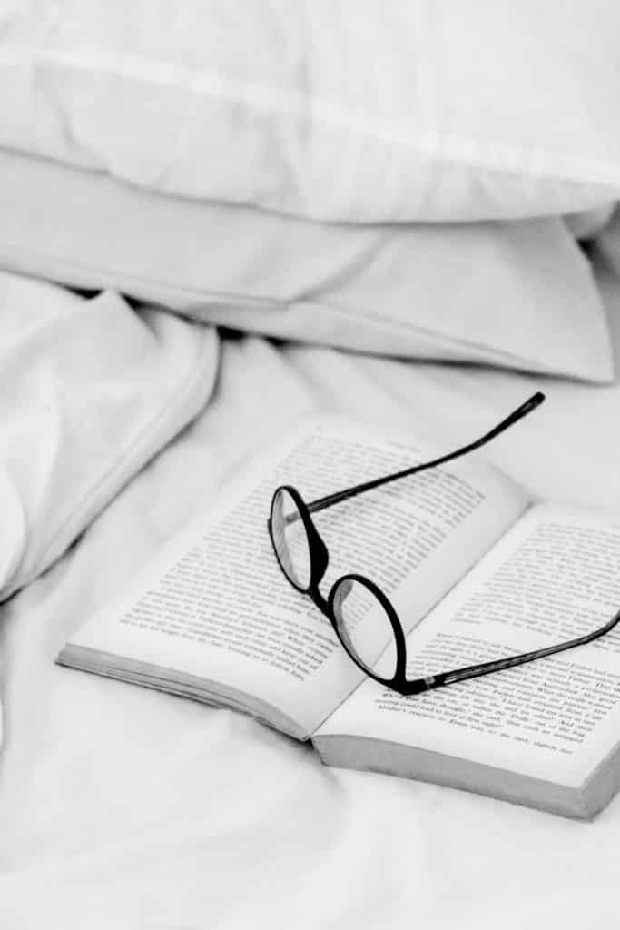 reading a book in bed