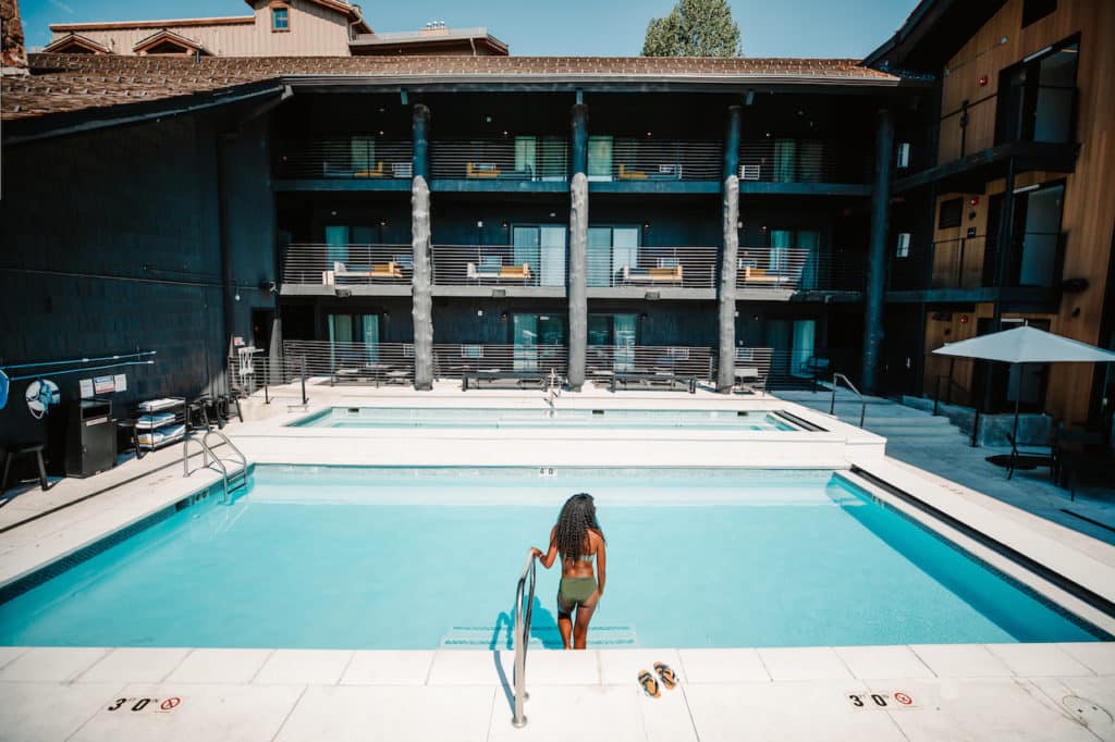 girl swimming in pool