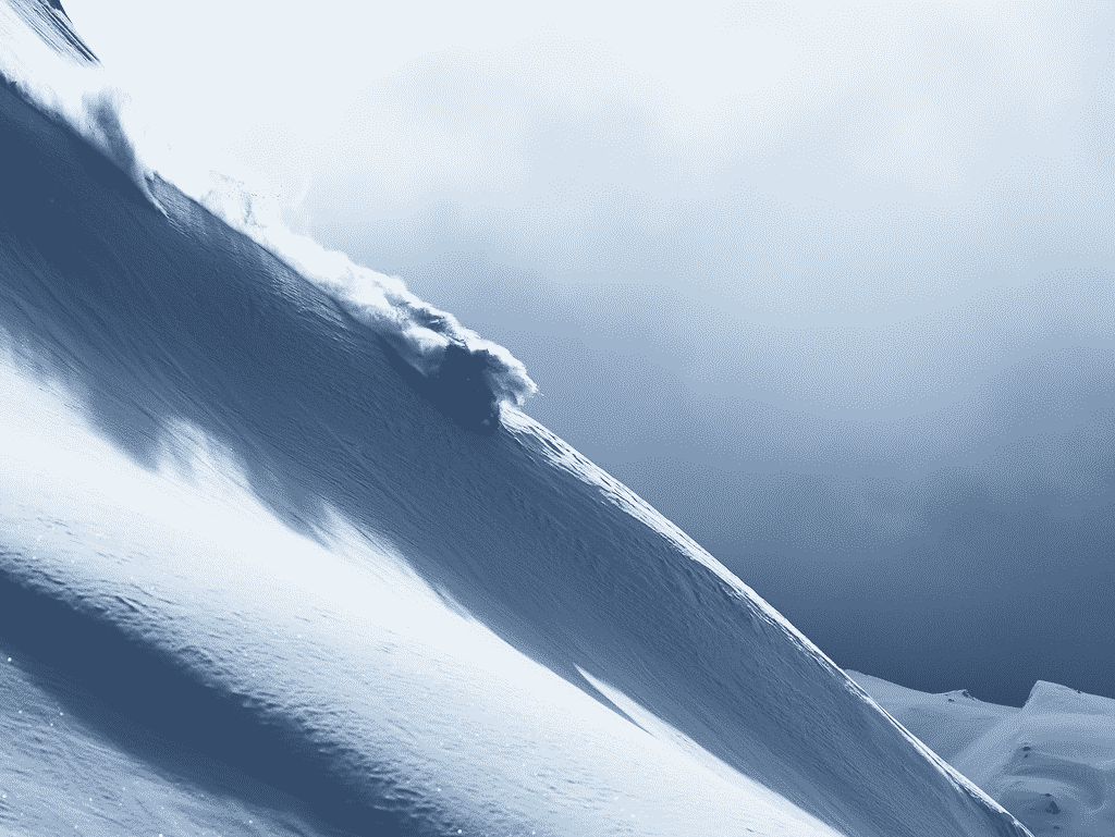 skiing down the mountain in deep powder