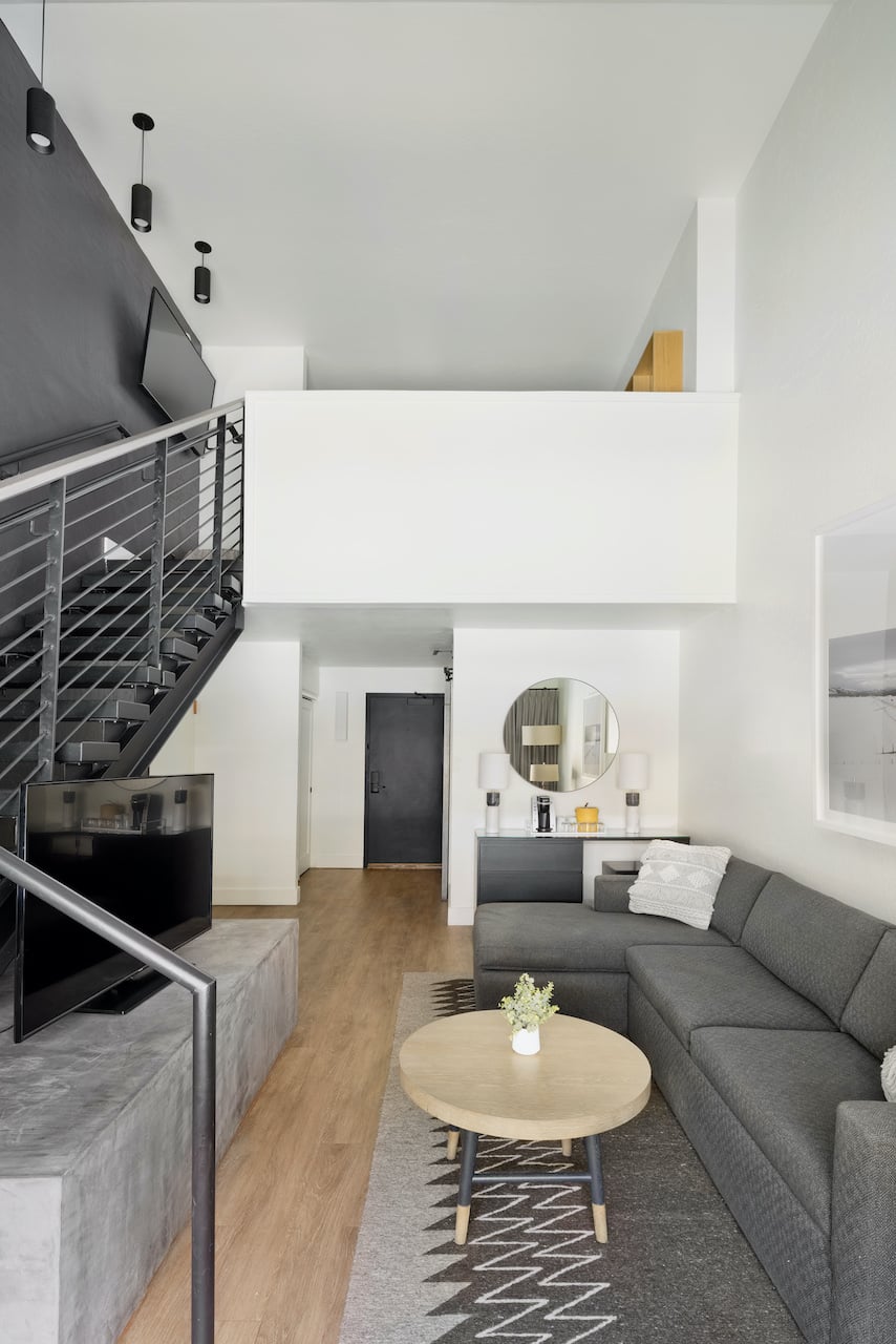 loft with staircase