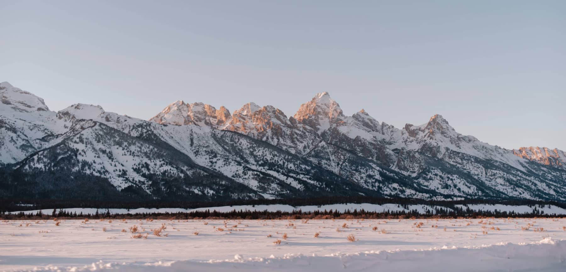 Snow covered Grand Tetons