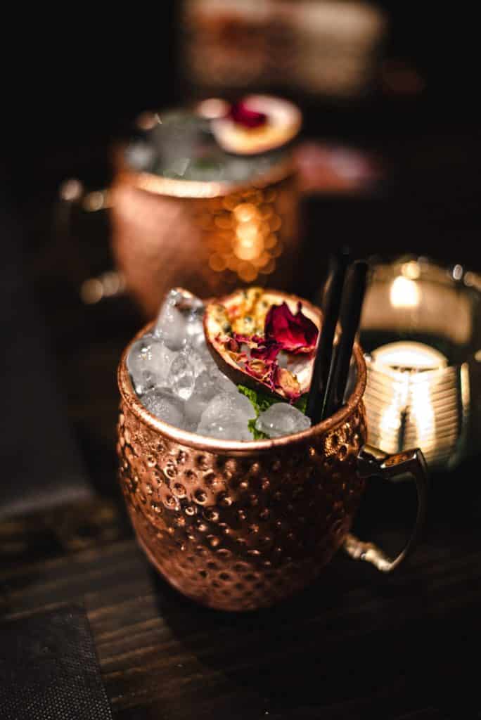 cocktail in copper mug
