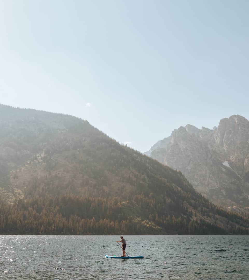 sup board on a summer lake